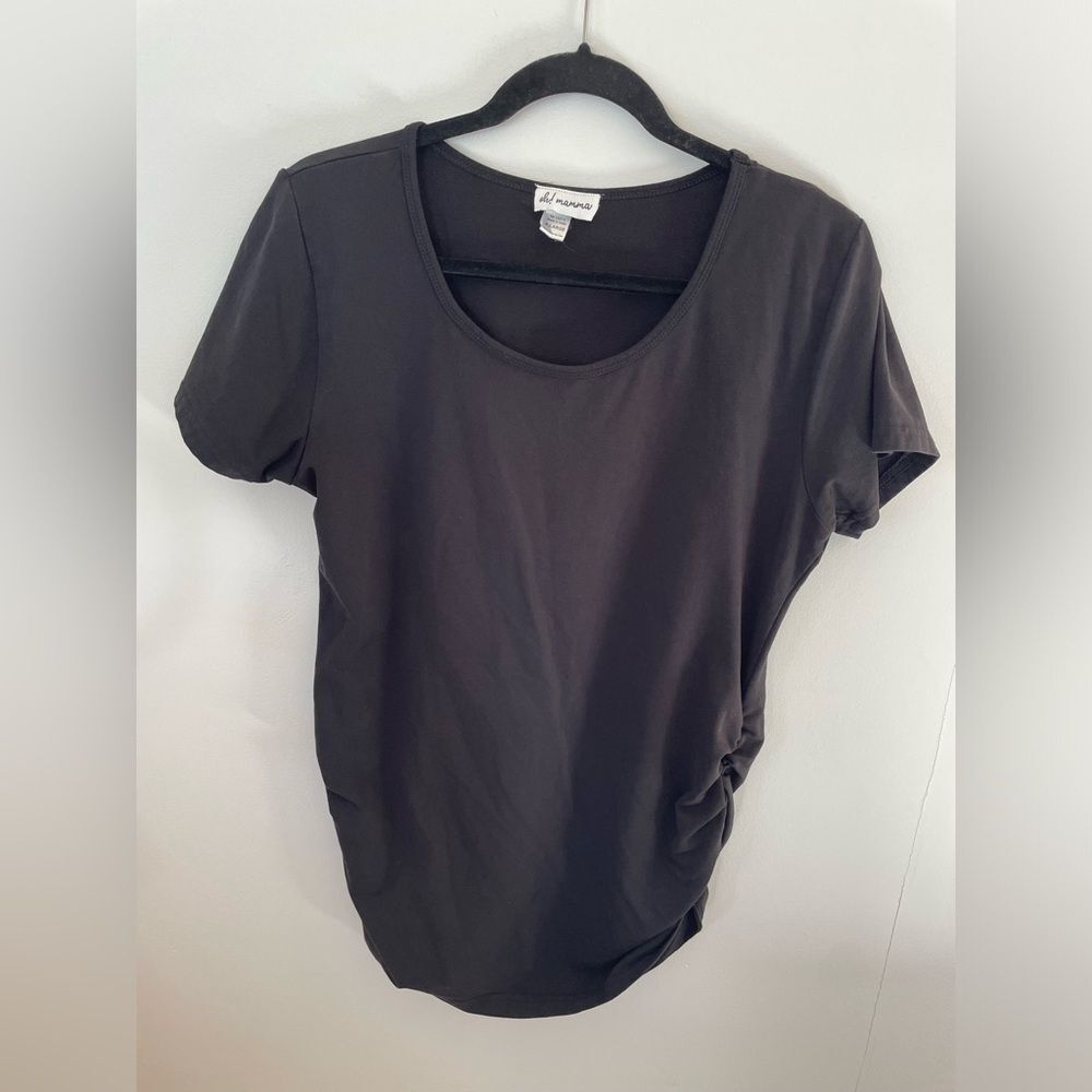 Oh! mamma black maternity tee shirt size XL